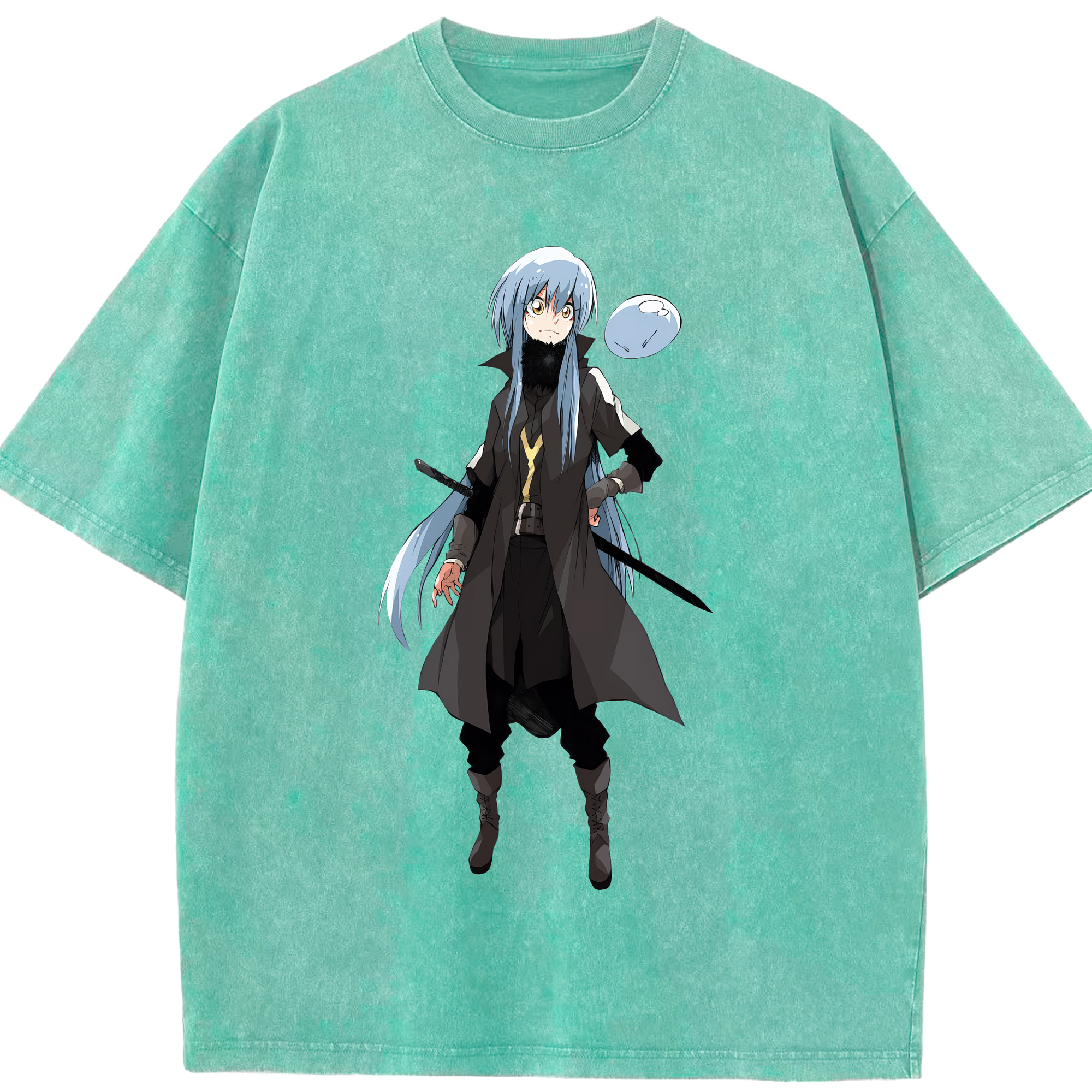 （画像用） 転スラ Regarding Reincarnated to Slime 綿100% ヴィンテージ風 半袖Tシャツ（フロントプリント）